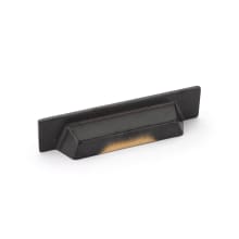 Vinci 3-3/4" Luxury Modern Rustic Cast Bronze Rectangular Cabinet Cup Pull - Made in Italy