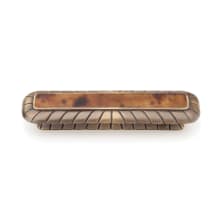 Symphony 3" Center to Center Designer Solid Brass Cabinet Bar Handle Pull with Shell Inlays and Solid Flush Base