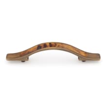 Symphony 4" Center to Center Designer Solid Brass Arch Bow Cabinet Handle Pull with Shell Inlays