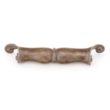 French Court 6-1/2" Center to Center Ornate Scroll Old World Designer Cabinet Pull - Solid Brass