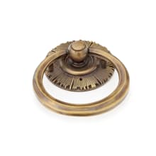 Sunburst 2-1/4" Diameter Designer Solid Brass Drop Ring Drawer Bail Knob Pull