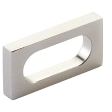 Cafe Modern 2" Center to Center Rectangular Oval Slot Cabinet Handle / Drawer Pull - Solid Brass