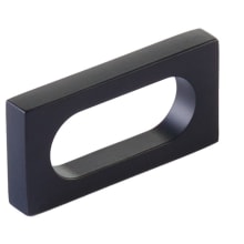 Cafe Modern 2" Center to Center Rectangular Oval Slot Cabinet Handle / Drawer Pull - Solid Brass