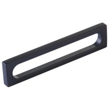 Cafe Modern 5" Center to Center Rectangular Oval Slot Cabinet Handle / Drawer Pull - Solid Brass