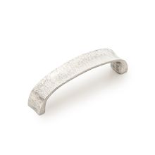 Martello 5-1/16" (128mm) Rustic Hand Hammered Britannium Pewter Cabinet Handle / Drawer Pull - Made in Italy
