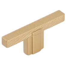 Quadrato 2-1/2" "T" Bar Industrial Modern Diamond Knurled Squared Cabinet Knob - Made in Italy