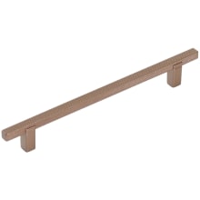 Quadrato 6-5/16" Center to Center Industrial Modern Diamond Knurled Square Bar Cabinet Pull - Made in Italy