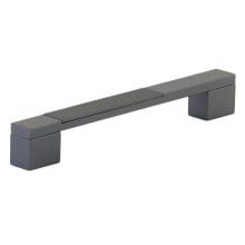 Urbano 6" Center to Center Contrast Knurled Modern Square Cabinet Handle / Drawer Pull - Contemporary Industrial