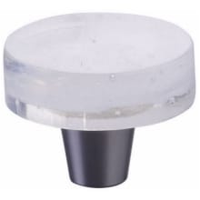 Fused Glass 1-1/2" Round Flat Disk Modern Mushroom Cabinet Knob / Drawer Knob - Made in USA