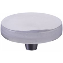 Fused Glass 2-1/2" Round Flat Disk Modern Mushroom Cabinet Knob / Drawer Knob - Made in USA