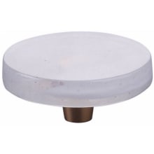 Fused Glass 2-1/2" Round Flat Disk Modern Mushroom Cabinet Knob / Drawer Knob - Made in USA