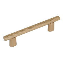 Monza 4" Center to Center Modern Industrial Diamond Knurled Cabinet Bar Handle / Drawer Bar Pull with Wide Base
