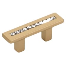 SkyeVale 1-1/4" Center to Center Luxury Glam Cabinet Bar Handle with Accent Crystals - Made in Italy