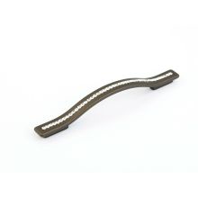 Skyevale 6-5/16" Center to Center Luxury Designer Arch Cabinet Handle Pull with Accent Crystals - Made in Italy