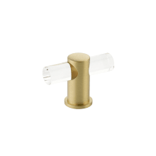 Lumiere 2" Euro Modern Acrylic "T" Bar Solid Brass Cabinet Knob