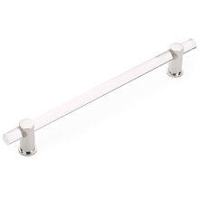 Lumiere 12" Center to Center Euro Modern Acrylic Bar 15" Appliance Handle with Solid Brass Mounts