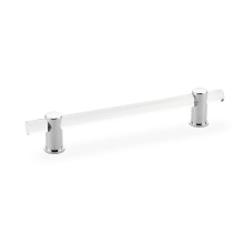 Lumiere 8" Euro Modern Acrylic Bar Cabinet Handle with Solid Brass Mounts and Adjustable Center to Center