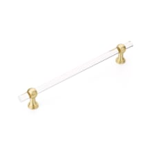 Lumiere 12" Center to Center Euro Modern Acrylic Bar 15" Appliance Handle with Solid Brass Posts