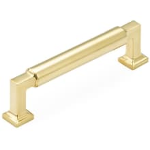 Haniburton 4" Center to Center Luxury Modern Solid Brass Barrel Cabinet Handle / Drawer Pull