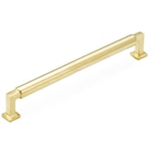 Haniburton 8" Center to Center Urban Modern Solid Brass Barrel Center Luxury Cabinet Handle / Drawer Pull