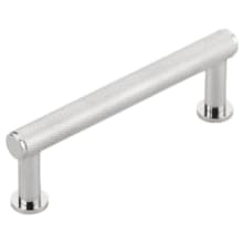 Pub House 3-1/2" Center to Center Diamond Knurled Solid Brass Bar Style Cabinet Handle / Drawer Pull
