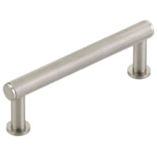 Pub House 3-1/2" Center to Center Diamond Knurled Solid Brass Bar Style Cabinet Handle / Drawer Pull
