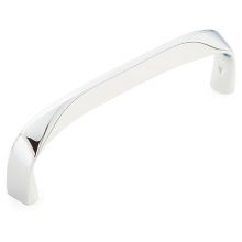 Italian Contemporary 4" Center to Center Solid Brass Rounded Edge Handle Cabinet Pull - Made in Italy