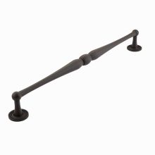 Atherton 15" Center to Center Traditional Knuckled Handle Large Cabinet / Appliance Pull - Solid Brass with Knurled Footplates