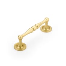 Atherton 4" Center to Center Traditional Knuckled Handle Cabinet Pull - Solid Brass