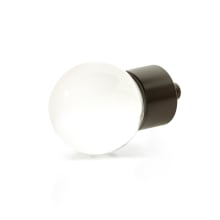City Lights 1-3/8" Glass Globe Ball Cabinet Knob with Solid Brass Base