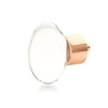 City Lights 1-3/4" Oval Glass Egg Cabinet Knob with Solid Brass Base