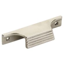 Stradella 4" Center to Center Rustic Solid Cast Bronze Ridged Finger Edge Cabinet Pull Drawer Pull - Made in Italy