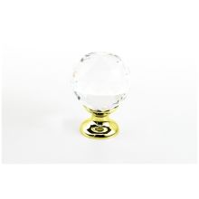 Stargaze 1-1/8" Faceted Crystal Cabinet Knob with Solid Brass Base