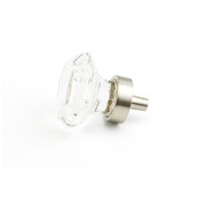 Stargaze 1-1/4" Traditional Vintage Crystal Mini Cabinet Knob with Solid Brass Base