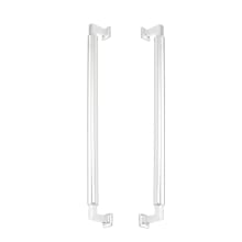 Haniburton 18" Center to Center Cylinder Style Solid Brass Back to Back Door Pull Set