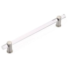 Lumiere 12" Center to Center Concealed Screw Bar Acrylic Appliance Pull with Solid Brass Posts