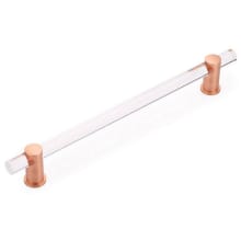 Lumiere 12" Center to Center Concealed Screw Bar Acrylic Appliance Pull with Solid Brass Posts