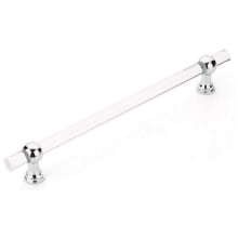 Lumiere Transitional 12" Center to Center Concealed Screw Bar Acrylic Appliance Handle with Solid Brass Posts