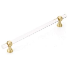 Lumiere Transitional 12" Center to Center Concealed Screw Bar Acrylic Appliance Handle with Solid Brass Posts