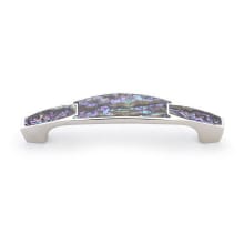 Symphony 4" Center to Center Solid Brass Designer Coastal Ocean Cabinet Pull with Shell Inlays