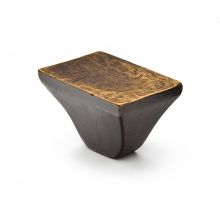 Vinci 1-1/4" Luxury Rustic Modern Cast Bronze Rectangular Cabinet Knob - Made in Italy