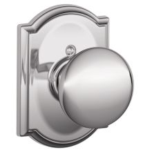 Plymouth Non-Turning One-Sided Dummy Door Knob with the Decorative Camelot Rose