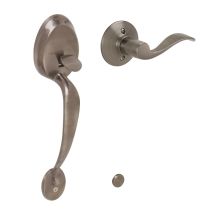 Left Handed Plymouth Keyed Entry Handleset with an Accent Lever from the Plymouth Collection (Plymouth Electronic Keypad Deadbolt sold separately)