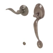 Right Handed Front Entry Handleset with an Accent Lever from the Plymouth Collection