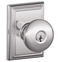 Plymouth Keyed Entry Single Cylinder Door Knob Set with Decorative Addison Trim