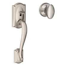 Camelot Lower Handle Set for Schlage Deadbolts with Siena Interior Knob and Decorative Camelot Rose