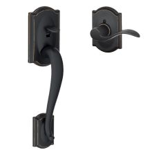 Camelot Lower Handle Set for Schlage Deadbolts with Left Handed Accent Interior Lever and Decorative Camelot Rose