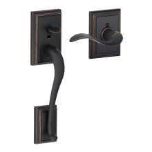 Addison Lower Handle for Schlage Deadbolts with Right Handed Accent Interior Lever and Decorative Addison Rose