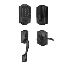Encode WiFi Enabled Electronic Keypad Deadbolt with Right Handed Camelot Entry Handleset and Accent Lever