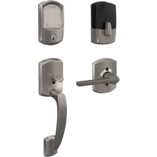 Encode Greenwich Sectional Electronic Keyless Entry Handleset with Latitude Interior Lever and Decorative Greenwich Trim